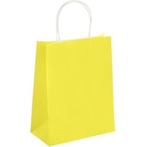 10/30/50Party Gift Bag Recyclebare Kraft Papier Boodschappentas Kerstdag Bruiloft Snoep Gift Bag Levering Verpakking Handtas (Geel, 15x21cmx40st)