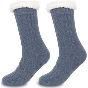 Unisex Antislip Grip Sokken Fuzzy Warm Slipper Sokken Winter Floor Sokken, Lichtblauw, One Size