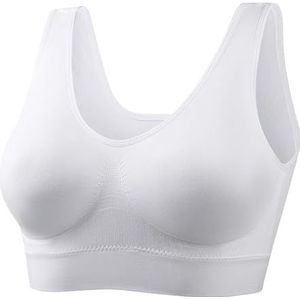 DCNIYT Vrouwen BH Plus Size Naadloze Brassiere Ademend Draad Gratis Bralette Ondergoed Comfortabele Actieve Gewatteerde Brassiere Crop Top, Wit, XL