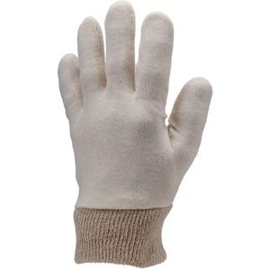 Pak van 10 paar beige katoenen handschoenen Maat XL/10 EP 4105