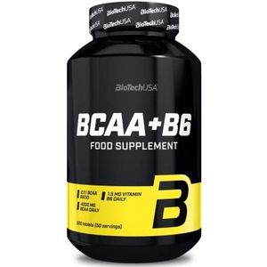BioTechUSA BCAA+B6 tabletten | 1g BCAA per tablet | Energie- en herstelverhogend | Glutenvrij | 200 tabletten