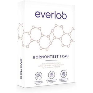 EVERLAB Hormoontest voor vrouwen, 5 belangrijke hormonen, snel en eenvoudig testen, speekseltest voor estradiol, progesteron, DHEA, testosteron en cortisol, zelftest voor thuis
