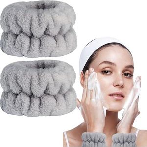Taocar 2 stuks polsbanden voor het wassen van gezicht, gezichtswaspolsbandjes, armpolshanddoeken voor het wassen van gezicht, spa gezichtswaspolsbandjes, absorberende polsbandjes voor het wassen van
