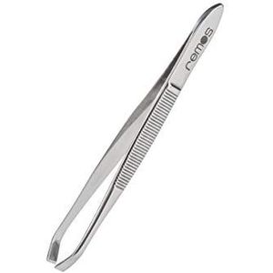 REMOS pincet van roestvrij staal met schuine en gebogen punt - 8 cm