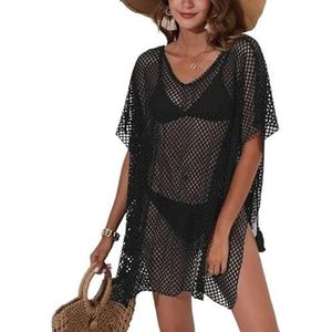 Cover Ups voor vrouwen strandkleding bikini coverups badpak voor vrouwen cover-up sarong cover-up badmode pure coverups zomer strand casual badpak coverups voor vrouwen (zwart)