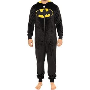 DC Comics Heren Batman Onesie | Heren Fleece Onesies | Officiële Batman Geschenken | Zwart | S
