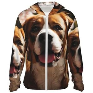 Heren Zonbescherming Sport Shirts Vrouwen Lange Mouw Running Shirt Hond Zonnekleding XX-Large Zwart
