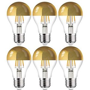NCC-Licht 6 x LED filament lamp peervorm 4W = 40W E27 kopspiegel goud warm wit 2700K