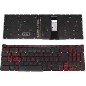 LA Frans voor AZERTY Verlicht toetsenbord voor Acer voor Nitro 5 AN515 54 557H AN517 AN715-51 Latijns Spaans SP ES Rood LG5P-N90BRL(LA RED LIGHT)