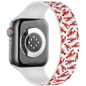 Solo Loop band compatibel met alle series Apple Watch 38/40/41mm (kreeften rode rivierkreeft) rekbare siliconen band band accessoire, Siliconen, Geen edelsteen