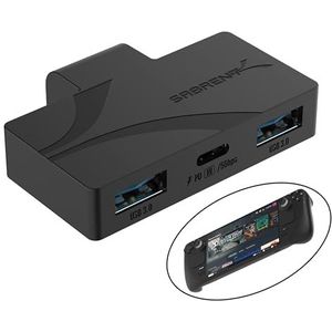 SABRENT USB Type-C 3-poorts gaminghub voor stoomdek | 5 Gbps USB 3.2, dubbele USB-A-poorten, PD opladen, compact ontwerp (HB-STDK)