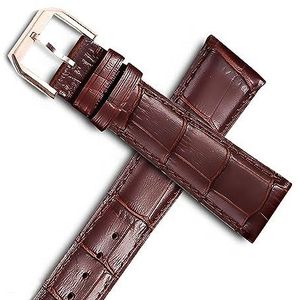 INSTR Lederen Horloge Armband Voor IWC PILOT WATCHES PORTOFINO PORTUGIESER Mannen Band Horloge Band Accessorie (Color : Brown-RoseGoldClasp1, Size : 22mm)