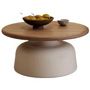 Salontafel Massief houten salontafel, ronde bijzettafel, eenvoudige moderne bijzettafel, kleine tafel, banktafel Woonkamermeubel (Color : B)