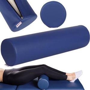 Habys Volledige Rol, steunkussen, knierol voor massagetafel, fitnessrol, steunkussen voor massage en therapie, MDR-certificering (15 x 60, blauw)
