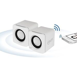 ARCTIC S111 BT Draagbare luidspreker met USB-aansluiting, mini-luidspreker met overtuigende geluidskwaliteit voor desktop-pc, tot 12 uur batterijduur, compact design, wit