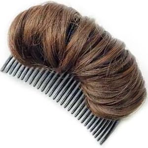 haarknot, Onzichtbare, synthetische haarverzachter met kussenkam - De ultieme volume knotstyling(Brown)