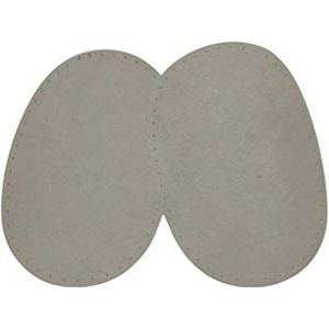 Marbet Patch van suède, opstrijkbaar, lichtgrijs, microvezel