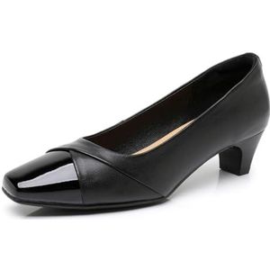 Sekiueo - Dames - Pumps - Zwart - Lage Hak - Vierkante Teen
