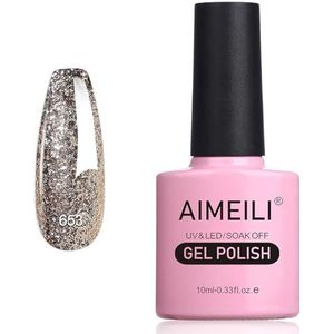 AIMEILI Semi-Permanente Gel Nagellak Soak Off UV LED Glitter Klassieke Herfst & Winter Kleur Nagellak 10ML 653