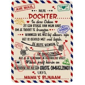 Fleece Deken Aan Mijn Dochter En Zoon Brief Gedrukte Quilts Moeder Vader Voor Dochter Luchtpost Deken Positieve Aanmoediging En Liefde Dochter Flanellen Deken Geschenken,9,150x220cm