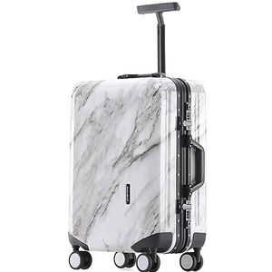 Bagage Trolley Koffer Koffers Met Wielen Handbagage Valbestendig Tsa Customs Cijferslot Reiskoffer Handbagage (Color : White, Size : 22inch)