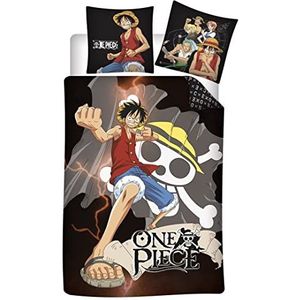 One Piece kinderbeddengoedset dekbedovertrek 140 x 200 cm + kussensloop 63 x 63 cm