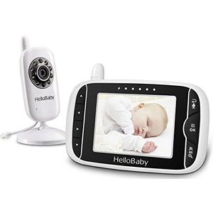 HelloBaby Babyfoon met camera LCD Draadloze Videocamera Babymonitor met Digitale Camera, Nachtzicht Temperatuurbewaking en 2-weg Talkback-Systeem