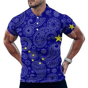 Alaska State Paisley Vlag Grappige Mannen Polo Shirt Korte Mouw T-shirts Klassieke Tops Voor Golf Tennis Workout