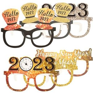 6 Stuks 2023 Papieren Glazen Brillen Voor Nieuwjaarsfeestjes 2023 Bril Voor Oudejaarsavond Brilmonturen Oudejaarsavond Foto Rekwisieten 2023 Nieuwjaar Accessoires Glas Kind
