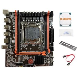 Pawlickio X99E Moederbord+E5 2666 V3 CPU+Thermische Vet Ondersteuning 4 DDR4 RECC RAM Gigabit LAN Kaart PCIEX16 NVMe Desktop Moederbord