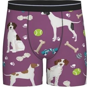 GRatka Boxer slips, heren onderbroek boxer shorts been boxer slips grappig nieuwigheid ondergoed, Engelse wijzer hond honden en speelgoed paars, zoals afgebeeld, XXL