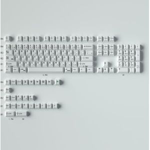 QPSJXN Aangepaste Profiel PBT-Keycaps Kleurstof-Sub 130 Minimalistisch Japans ontwerp compatibel met mechanische toetsenborden 61 64 68 75 84(BOW-129key)