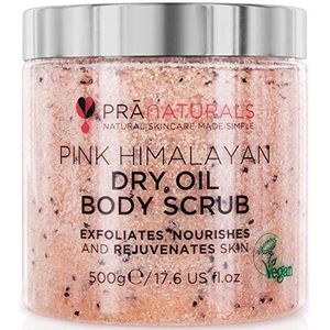 PraNaturals Roze Himalaya Zout Bodyscrub 500g, Van Nature Rijk aan Voedende Mineralen & Vitamines, Verwijdert Dode Huidcellen, Verjongt de Huid, Voor Alle Huidtypes, Verrijkt met Natuurlijke Oliën