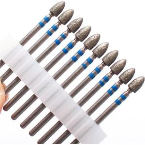 Mozulon 10-delige diamantfrees for nagelboor for elektrische manicuremachine, nagelriemreinigingsvijlen, apparatuur en accessoires(10PC-NO43)