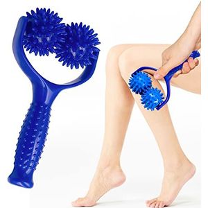 TARKDAK Massagebal massagerol met handvat, egelmassagebal, massageapparaat, fasciabal voor rug, benen, voeten, handen, spierpijn