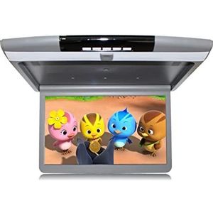 Draagbare Auto TV Hoofdsteun Monitor Tablet, Auto Video Playes1080P 17.3 Inch Auto Monitor Multimedia HD Plafond TV Dak Mount Display FM met HD Scherm(17.3 Grey)