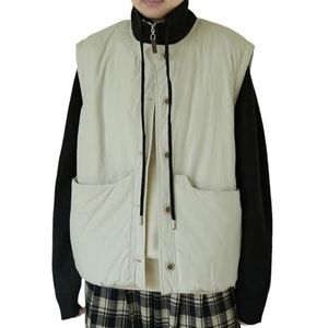 Dames Puffer Vest, Lichtgewicht Gewatteerd Gilet for Wandelen, Hardlopen, Reizen en Buitenactiviteiten(White,M)