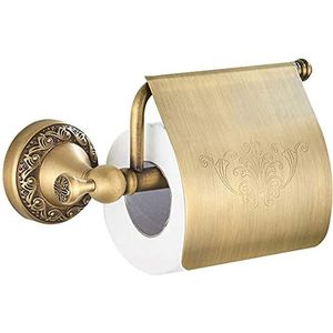 CASEWIND Toiletpapierhouder antiek, wc-rolhouder messing, wc-rolhouder retro met deksel boren wandmontage vintage