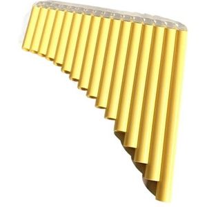 panfluiten 16-buizen Speciale Panfluitles Voor Beginners C-sleutel Panfluitinstrument 16-buizen Geel Zwart Oranje (Color : Yellow)