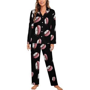 Sushi Koppels Knuffel Vrouwen Lange Mouw Button Down Nachtkleding Zachte Nachtkleding Lounge Pyjama Set XL