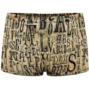 Vintage Alfabet Heren Boxer Slips Sexy Shorts Mesh Boxers Ondergoed Ademend Onderbroek Thong