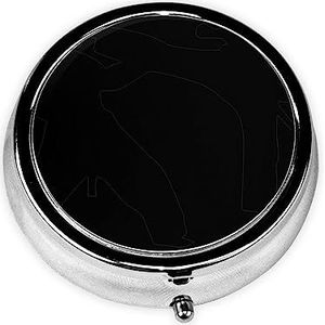 Taekwondo Martial Arts Gedrukt Pil Organizer Pil Doos Pil Case Draagbaar voor Portemonnee Pocket Ronde Metalen Pil Houder Organizer voor Dagelijkse Geneeskunde