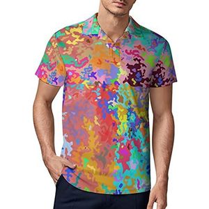 Abstracte kleurrijke camouflage heren golf poloshirt zomer korte mouw T-shirt casual sneldrogende T-shirts XL