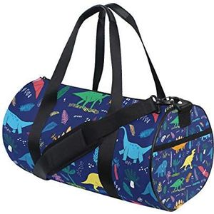 AJINGA Colo Dinosaurs Travel Duffle Bag Sport Bagage met rugzak riemen voor sportschool