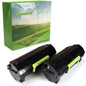 Green2Print Toner Dubbel pakket, 2 patronen 2x 2500 Pagina's compatibel met Lexmark 51B00A0, 51B2000 Toner geschikt voor Lexmark MS317DN, MS417DN, MS517DN, MS617DN, MX317DN, MX417DN, MX517DE, MX6