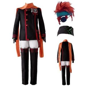 MANMICOS Amerikaanse maat Anime Lavi Cosplay Kostuum Heren Uniform met Sjaal Feestpak (3X-Large)