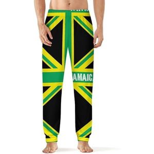 Jamaica Jamaicaanse koninkrijk vlag heren pyjama broek zachte lange pyjama broek elastische nachtkleding broek L