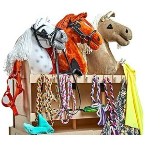 KHT ARIA SHOP Hobby Horse, stal voor 3 hobby-paarden, paardenstaal voor hobby, paarden en stokpaarden