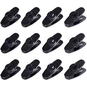 Deolven Clips voor hoofdtelefoon, 12 stuks, zwarte clips, draden voor hoofdtelefoon, 360 graden rotatie, clips, hoofdtelefoonkabel, clip van kunststof, kabelclip