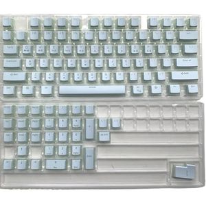 QPSJXN Koreaanse PBT -keycaps mechanische toetsenborden ISO transparante pudding -keycaps voor 104 (cyaan)